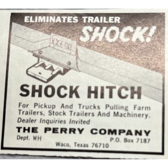 The Perry Company Mini Vintage Print Ad 1970s Trailer Shock Truck Hitch Waco TX - Picture 6 of 6